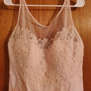 Blush pink lace and tulle gown